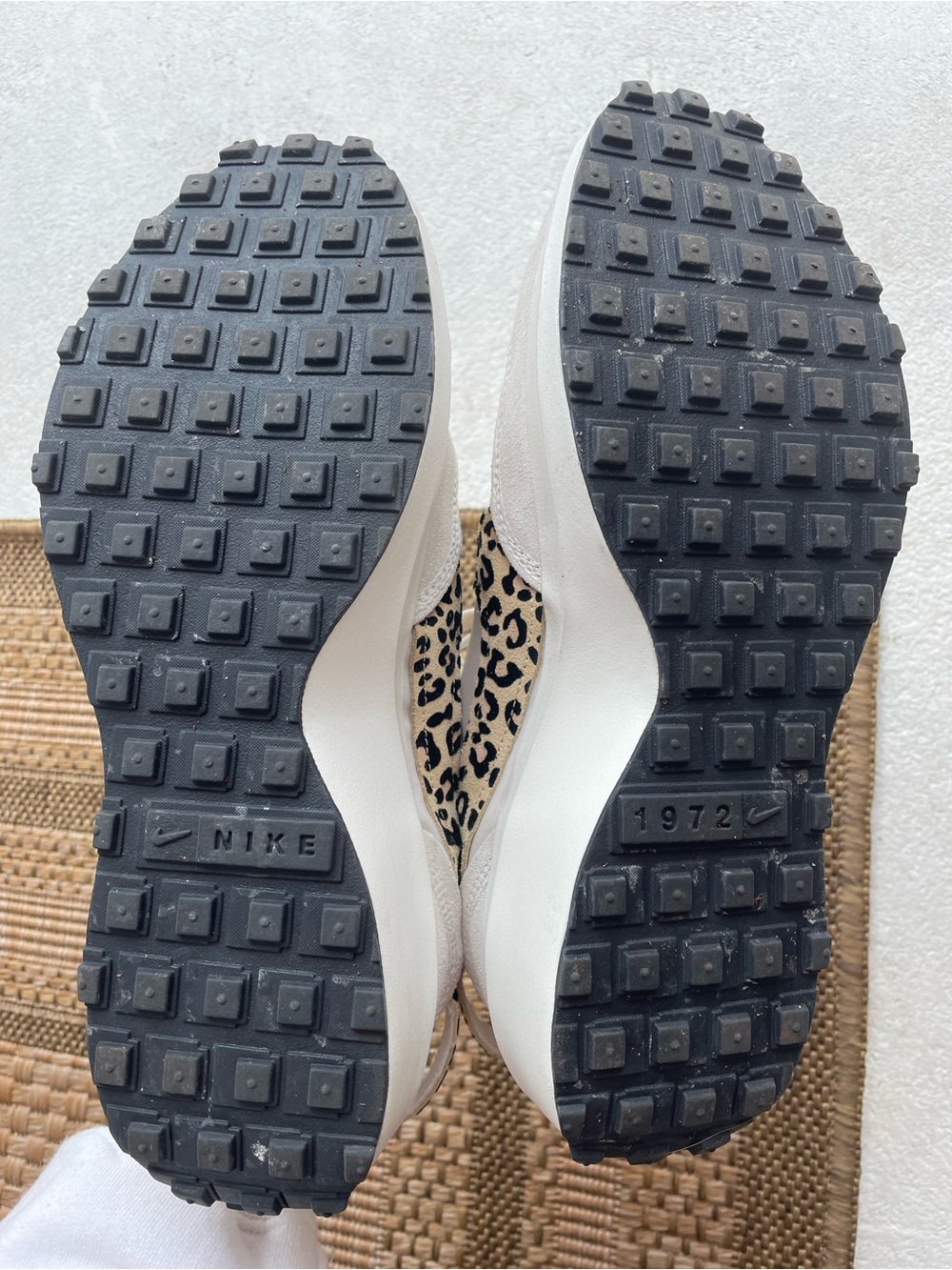NIKE Cream Sneaker with Leopard Accent - Picture 2 of 8